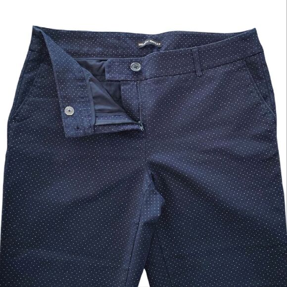 Hilary Radley Blue White Polka Dot Mid Rise Chino Capri Pants Size 10 - Picture 7 of 8